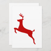 Red Nose Reindeer Christmas Folded Greeting Card 招待状 (正面/裏面)