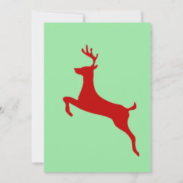 Red Nose Reindeer Christmas Folded Greeting Card 招待状