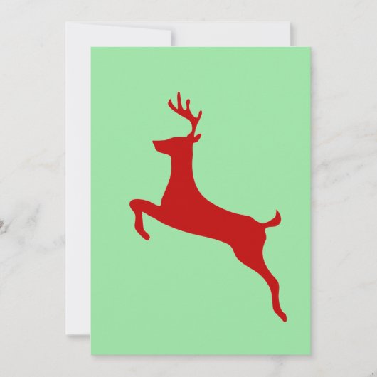 Red Nose Reindeer Christmas Folded Greeting Card 招待状 (正面)