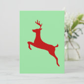 Red Nose Reindeer Christmas Folded Greeting Card 招待状 (スタンド正面)