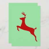 Red Nose Reindeer Christmas Folded Greeting Card 招待状 (正面/裏面)