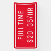 Red Now Hiriting Sign Banner 横断幕 (縦)