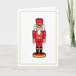 Red Nutcracker Blank Inside Christmas Card カード
