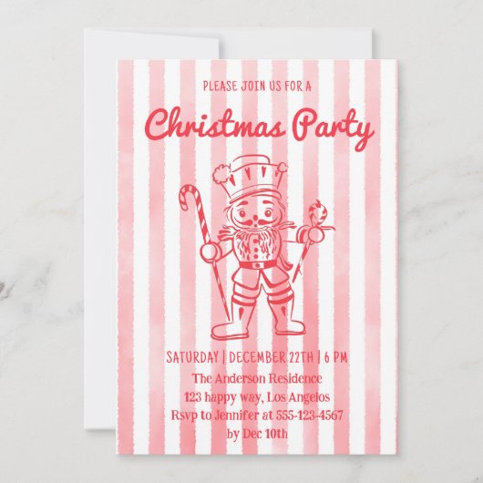 Red Nutcracker Christmas Party 招待状 (正面)
