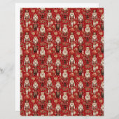 Red nutcrackers pattern Christmas craft paper (正面/裏面)