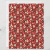 Red nutcrackers pattern Christmas craft paper (正面)