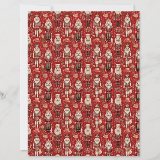 Red nutcrackers pattern Christmas craft paper (正面)
