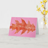 "Red Oak #2 on Pink" Country Greeting Card カード (黄色い花)