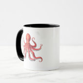 Red Octopus Coffee Mug Deep Sea Creature Art マグカップ (正面左)