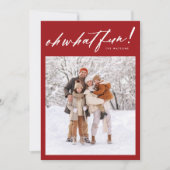Red Oh Whatおもしろいクリスマスホリデーフォトカード シーズンカード (正面)