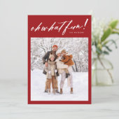 Red Oh Whatおもしろいクリスマスホリデーフォトカード シーズンカード (スタンド正面)