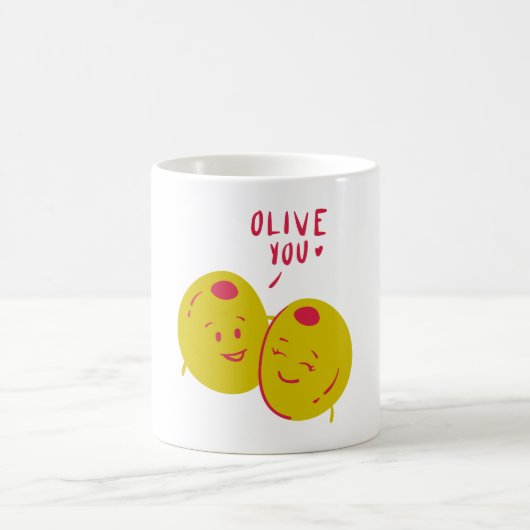 Red Olive You Valentines Day コーヒーマグカップ (中央)