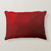 Red Ombre Geometric Abstract Lumbar Pillow アクセントクッション (正面)