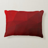Red Ombre Geometric Abstract Lumbar Pillow アクセントクッション (裏面)