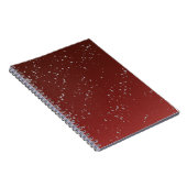 Red Ombre w Grey Specks Notebook Stylish Journal ノートブック (右側)