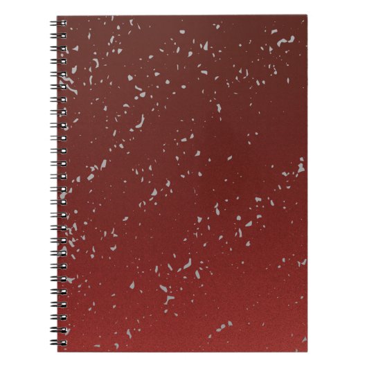 Red Ombre w Grey Specks Notebook Stylish Journal ノートブック (正面)