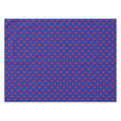 Red On Blue Polka Dots Pattern Design テーブルクロス (正面(横))