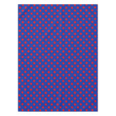 Red On Blue Polka Dots Pattern Design テーブルクロス (正面)