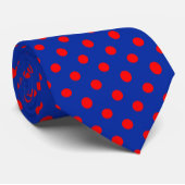 Red On Blue Polka Dots Pattern Design  ネクタイ