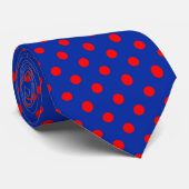 Red On Blue Polka Dots Pattern Design  ネクタイ (ロール)