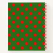Red On Green Polka Dots Pattern Design  ノートブック (裏面)