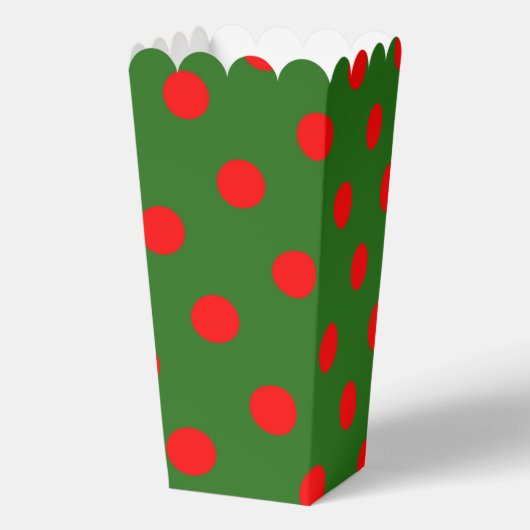 Red On Green Polka Dots Pattern Design フェイバーボックス (裏面)