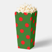 Red On Green Polka Dots Pattern Design フェイバーボックス (はじけた状態)