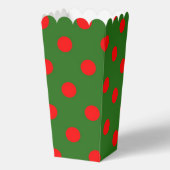 Red On Green Polka Dots Pattern Design フェイバーボックス (正面)