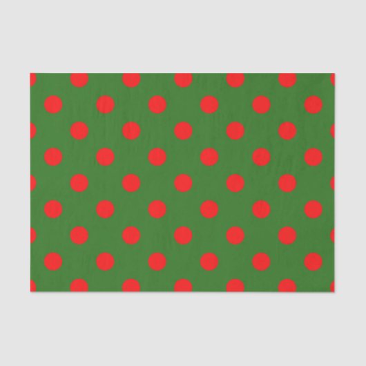 Red On Green Polka Dots Pattern Design  薄葉紙 (正面)
