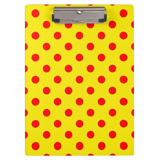 Red On Yellow Polka Dots Pattern Design  クリップボード (正面)