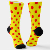 Red On Yellow Polka Dots Pattern Design  ソックス