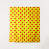 Red On Yellow Polka Dots Pattern Design  タペストリー (正面)