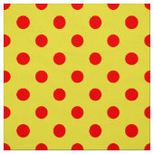 Red On Yellow Polka Dots Pattern Design ファブリック (見本)
