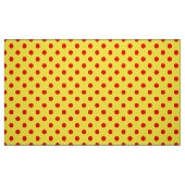 Red On Yellow Polka Dots Pattern Design  ファブリック (ファットクウォーター)