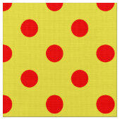 Red On Yellow Polka Dots Pattern Design  ファブリック (クローズアップ)