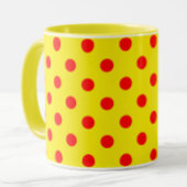 Red On Yellow Polka Dots Pattern Design  マグカップ