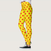 Red On Yellow Polka Dots Pattern Design  レギンス