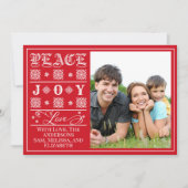 Red One Photo Peace, Joy, and Love Christmas シーズンカード (正面)