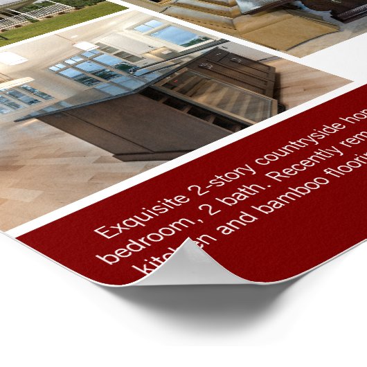 Red Open House Welcome Real Estate Photo ポスター (角)