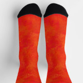 Red Orange Abstract Pattern ソックス (上部)