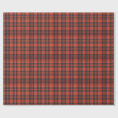 Red-Orange and Black Classic Plaid ラッピングペーパー (フラット)