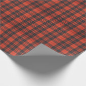 Red-Orange and Black Classic Plaid ラッピングペーパー (角)