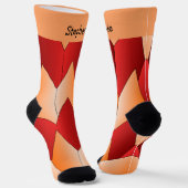 Red Orange Art Deco Design Socks ソックス (傾斜あり)