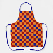 Red Orange Blue Checkered Pattern Design  エプロン (正面)