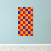 Red Orange Blue Checkered Pattern Design  キャンバスプリント (インサイチュ (ウッドフロア))