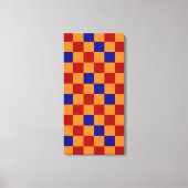 Red Orange Blue Checkered Pattern Design  キャンバスプリント (正面)