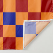 Red Orange Blue Checkered Pattern Design  ファブリック