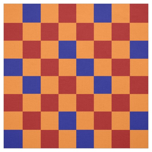 Red Orange Blue Checkered Pattern Design  ファブリック (見本)