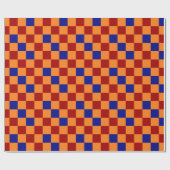 Red Orange Blue Checkered Pattern Design  ラッピングペーパー (フラット)
