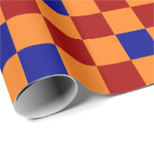 Red Orange Blue Checkered Pattern Design  ラッピングペーパー (ロールコーナー)